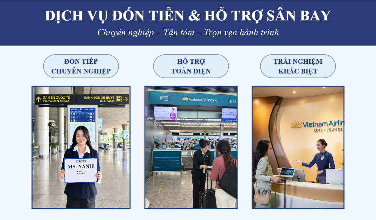 Fast Track Đón Tiễn hành khách VIP tại sân bay Việt Nam: Tân Sơn Nhất, Nội Bài, Đà Nẵng, Phú Quốc